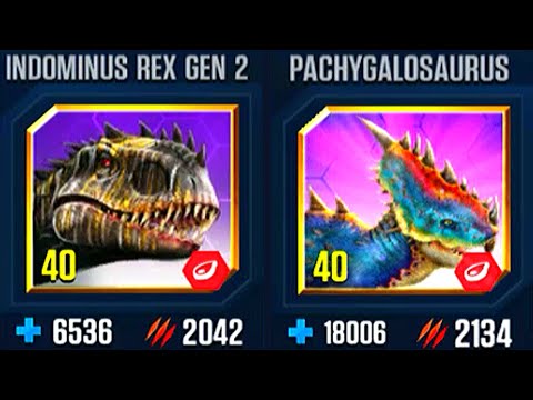 INDOMINUS REX GEN 2 VS PACHYGALOSAURUS | JURASSIC WORLD THE GAME