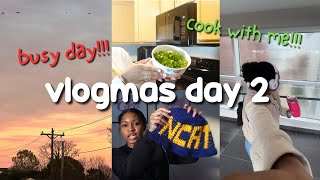 vlogmas day 2 | busy day on campus & cook with me!