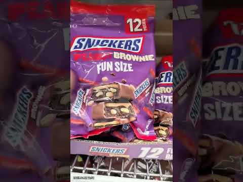 NEW SNICKERS PEANUT BROWNIE FUN SIZE #chocolate #satisfying #sound #trending #asmr