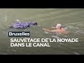 عامل مغربي يقوم بعمل بطولي وينقذ رجلاً من الغرق في قناة بروكسل (فيديو)
