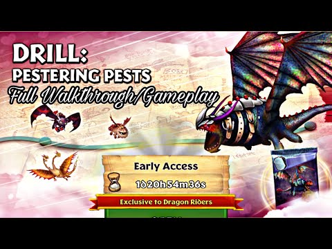 New Gauntlet DRILL:PESTERING PESTS Full Walkthrough/Gameplay - Dragons:Rise of Berk