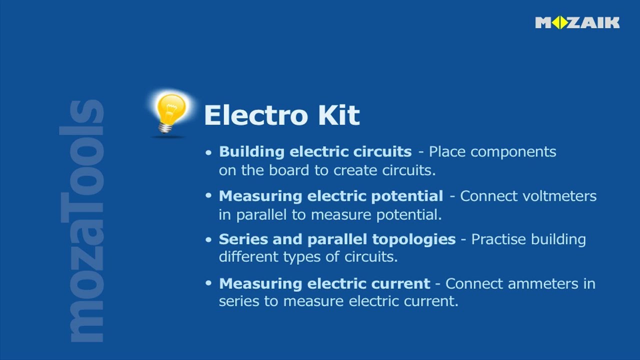 mozaBook Interactive Teaching Software - Electro kit tutorial
