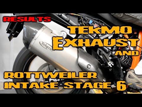 SOUND CHECK + DYNO RESULTS -TEKMO TI MUFFLER & RP STAGE 6 INTAKE SYSTEM - KTM 1050-1290 ADVENTURE