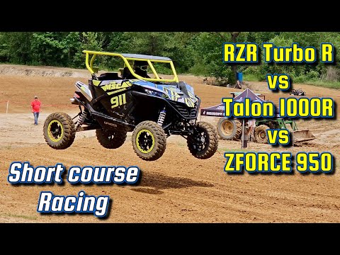 CFMOTO ZFORCE vs Polaris RZR Turbo R & Honda Talon Short Course Racing