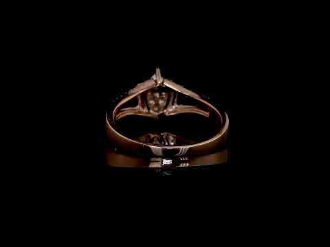 Marquise-Shaped Diamond Cluster Ring in 14K Rose Gold
