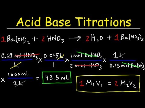 Acid Base Titration Problems, Basic Introduction, Calculations, Examples, Solution Stoichiometry Video