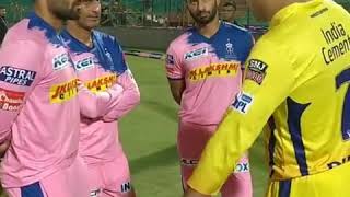 RR Vs CSK match after Dhoni Discuss with RR player Umpire Decision wrong