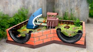 Super cute baby shark aquarium for garden corner