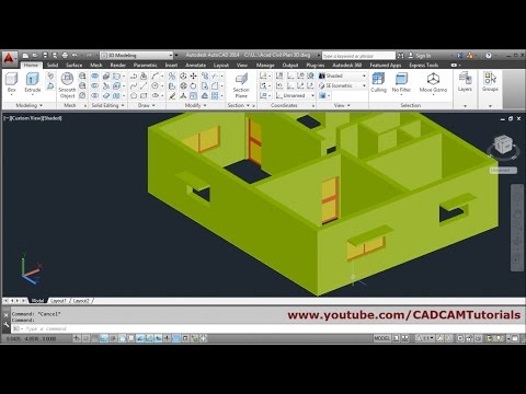 AutoCAD 3D House Modeling Tutorial Beginner Basic 1