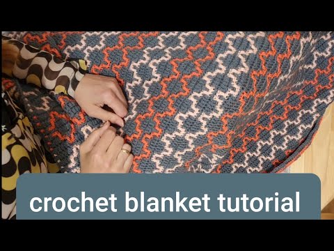 Crochet mosaic blanket