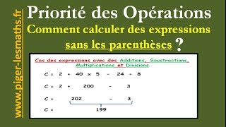 Math 5ème : Calculer des expressions sans les parenthèses ( Les propriétés Opératoires )