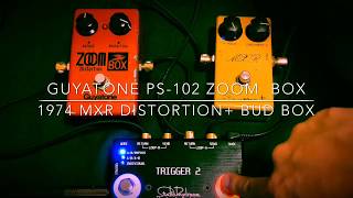 Video thumbnail for Guyatone PS-102 ZOOM BOX Distortion vs 1974 MXR Distortion+ Script【魔法の箱研究所】 by 魔法の箱研究所 - Stompbox Review Channel -