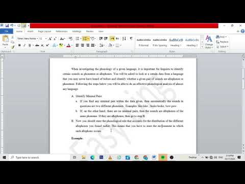 How to do a basic Phonological Analysis of almost any language