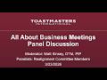 All About Toastmasters Business Meetings 7 8 PM EDT
