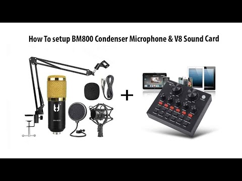 How To Setup BM800 Condenser Microphone and V8 Sound Card | Best Microphone For Recording