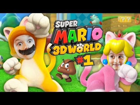 Kids Play Super Mario 3D World - Part 1 - Mega Mushroom Mania