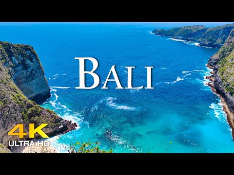 FLYING OVER BALI (4K UHD) - Amazing Beautiful Nature Scenery with Relaxing Music for Stress Relief