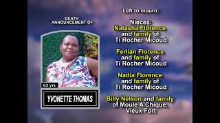 Yvonette Thomas ~ Long Obituary