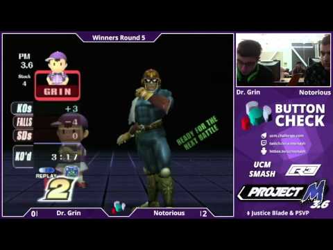 Dr. Grin (Ness) vs. Notorious (Falcon) - Button Check - Project M