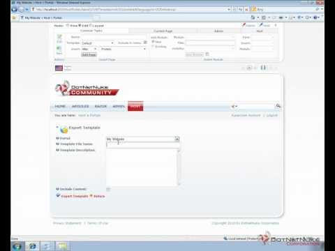Exporting a portal template in DotNetNuke to another instance
