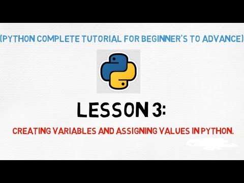 Python Tutorial Lesson 3 Creating Variables And Assigning Values In Pythonhindi