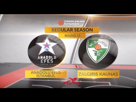 EuroLeague Highlights RS Round 13: Anadolu Efes Istanbul 71-84 Zalgiris Kaunas