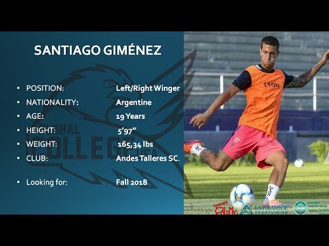 Santiago Gimenez COMMITTED- College Soccer Recruiting Video Fall 2018