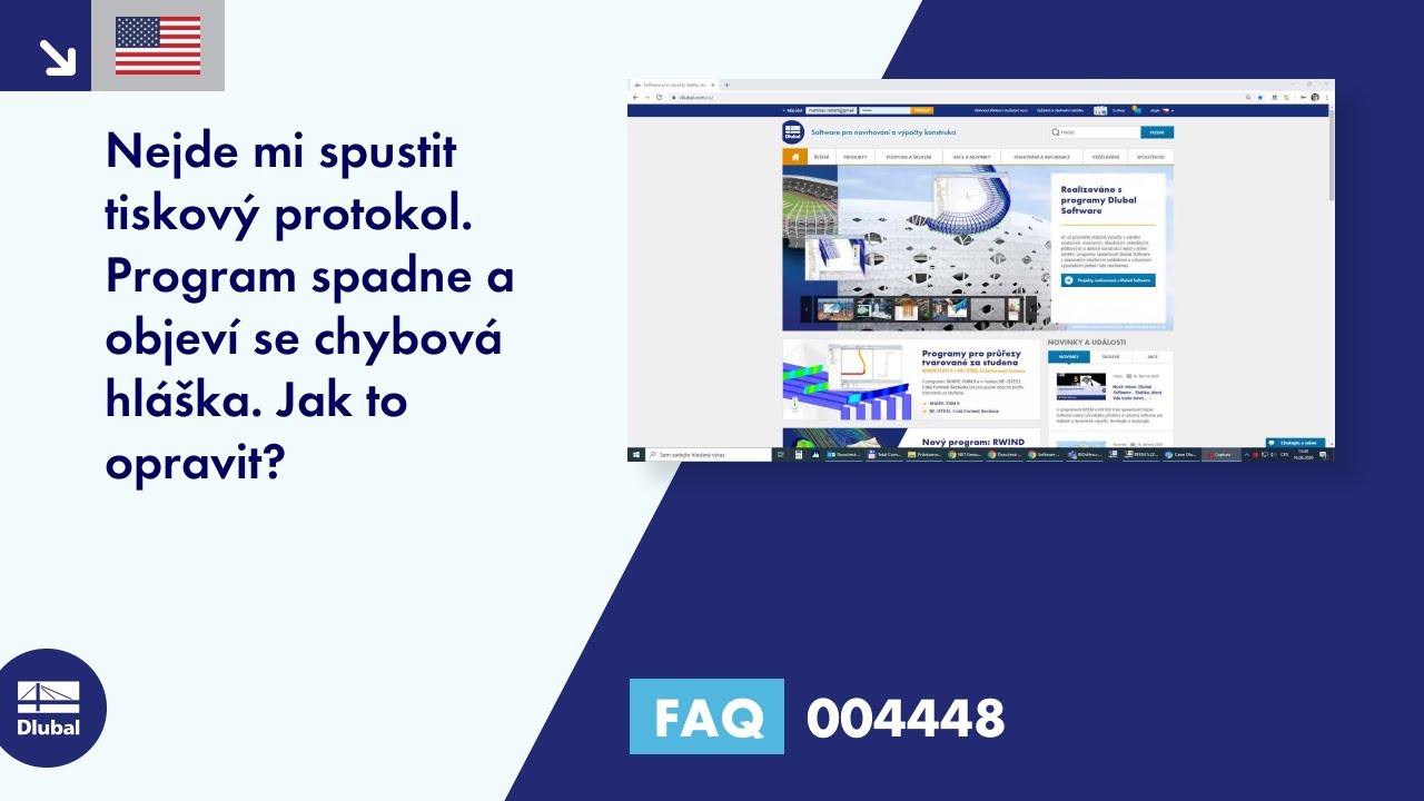 [EN] FAQ 004448 | Nejde mi spustit tiskový protokol. Program spadne a objeví se chybová hláška. J...