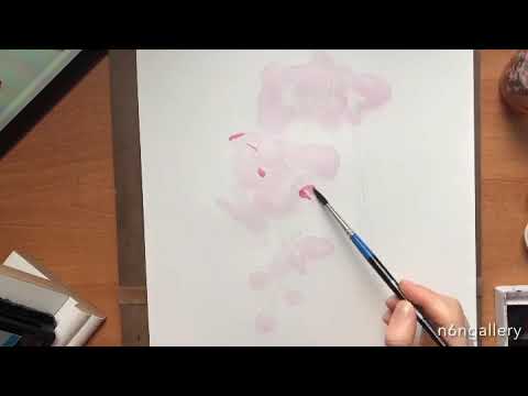 Watercolor orchid flower drawing , suluboya çiçek çalışması