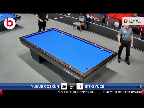 YUNUS ÇOŞKUN & SITKI YÜCE Bilardo Maçı - 2022 ERKEKLER 1.ETAP-5.TUR