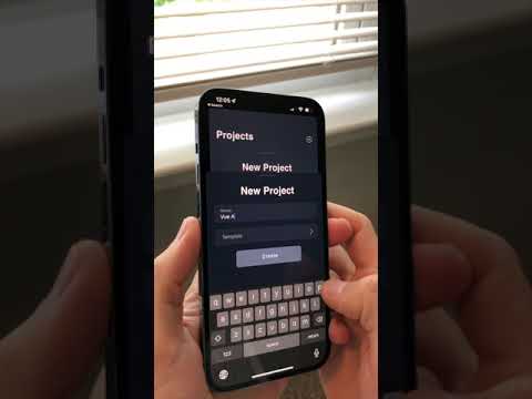 Coding Vue.js app on iPhone using Vite.js dev server.