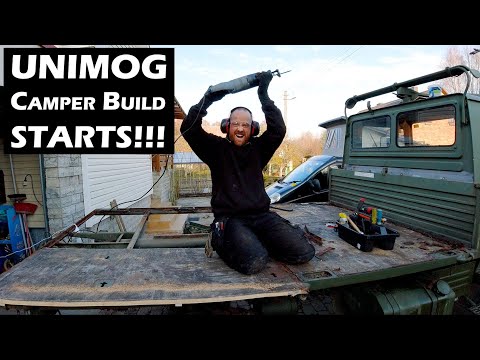 Ep.3 UNIMOG Expedition Camper Build Starts! Stripping the frame