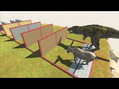 Dinosaur Race Through Blocks - Animal Revolt Battle Simulator