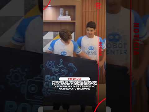 Prefeito de Forquilha, Edinardo Filho, recebe turma de Robótica que representará Campeonato Nacional
