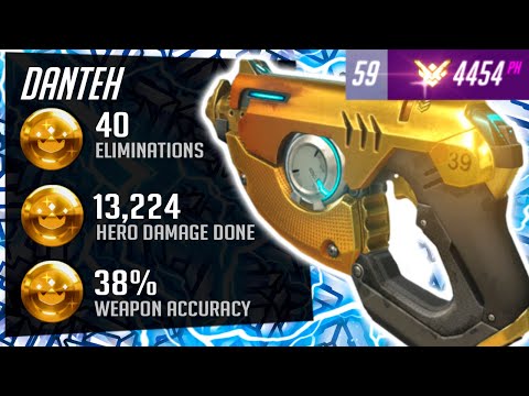 Danteh Rank 1 NA Fastest Tracer - Insane Tracking! 40 elims! [ Overwatch Season 29 Top 500 ]