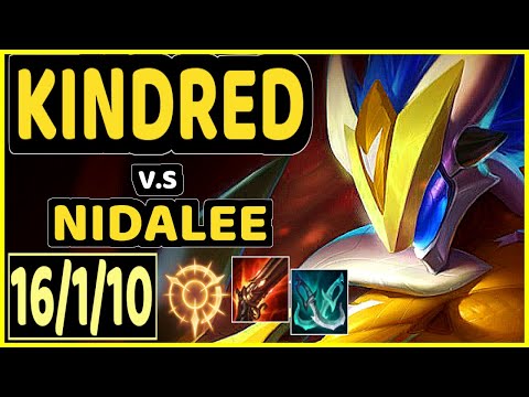 BLUERZOR (KINDRED) vs NIDALEE - 16/1/10 KDA JUNGLE CHALLENGER GAMEPLAY - EUW