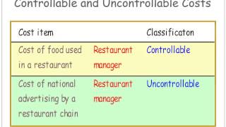 Controllable and Uncontrollable costs