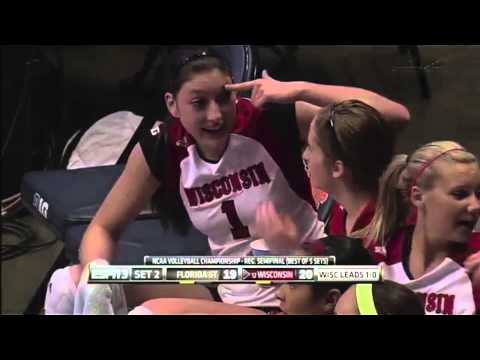 NCAA Women's Volleyball 2013 Wisconsin vs Florida State [Set 2 Part 2]