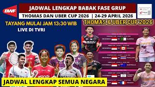 Download lagu Complete Schedule for the 2026 Thomas and Uber Cup Group Stage: April 24-29, 2026, Live on Vidio mp3