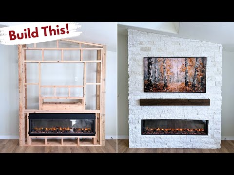 DIY Fireplace/Media Wall Framing, Full Instructional - Fireplace Wall Part 1 | Builds by Maz