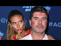 Heidi Klum And Mel B Cover Simon Cowell In Lipstick Kiss Marks 口紅キス 뽀뽀