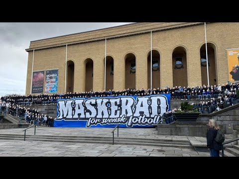 MASKERAD för Svensk Fotboll - IFK Göteborg supportrar Götaplatsen 