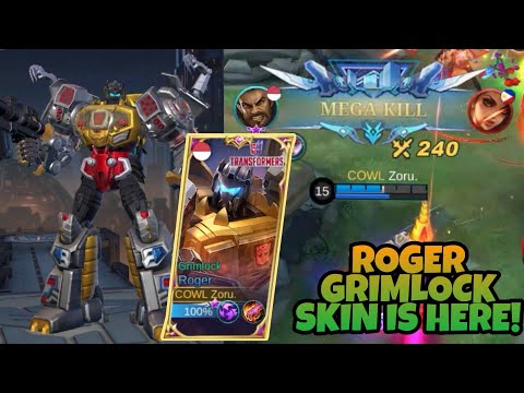 ROGER'S TRANSFORMERS "GRIMLOCK" SKIN IS HERE! | ROGER GRIMLOCK GAMEPLAY ~ MLBB