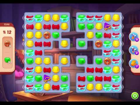 HomeScapes Level 1586 no boosters (14 moves)