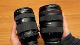 Physical Size Comparison: Canon RF 28-70mm F2 vs Sony FE 28-70mm F2 GM Lens
