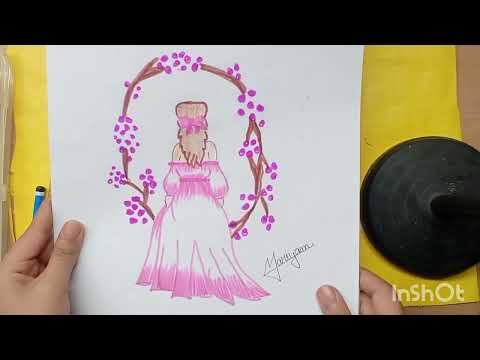 How to draw girl with pink flower (back side) 🥀✨||pencil tutorial ||Step by Step for beginners ||