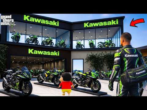 Franklin & Shin Chan Opened a New Kawasaki Ninja Bikes Showroom | GTA 5