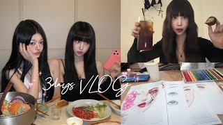 【韓国留学生VLOG】美容学科の日常・ドバイ餅クッキー食べ比べ・カフェetc...