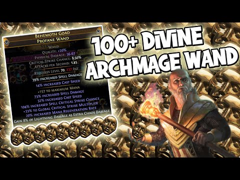 HOW TO CRAFT A 100+ DIVINE ARCHMAGE WAND | POE 3.25 SETTLERS OF KALGUUR