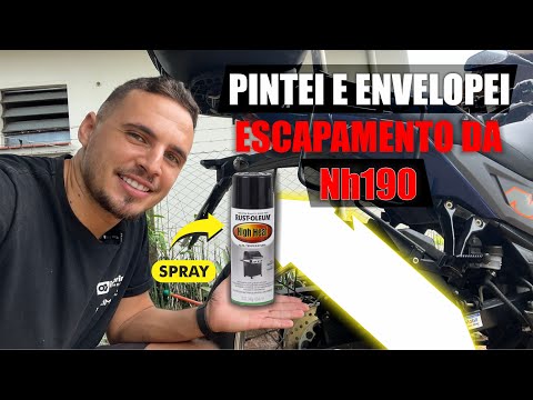 Reformei o escapamento da DAFRA NH190 pintura no spray e envelopamento (passo-a-passo)